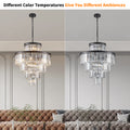 Black Luxury Crystal Chandelier Modern Chandeliers Lights Fixture Hanging Pendant Light Fixture For Dining Room Bedroom Living Room Dia 23.6 Inch Black Black Crystal Iron