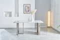 Elegant Luxurious Imitation Marble Mdf Dinning Table For 6 Or 8, Rectangular 63