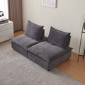 Mid Century Modern 3 Seater Sofa Couch For Living Room Modular Sectional Armless Sofa, Ultra Soft Chenille Fabric, Sturdy Frame, Comfortable And Stylish Furniture Gray Foam Chenille 3 Seat