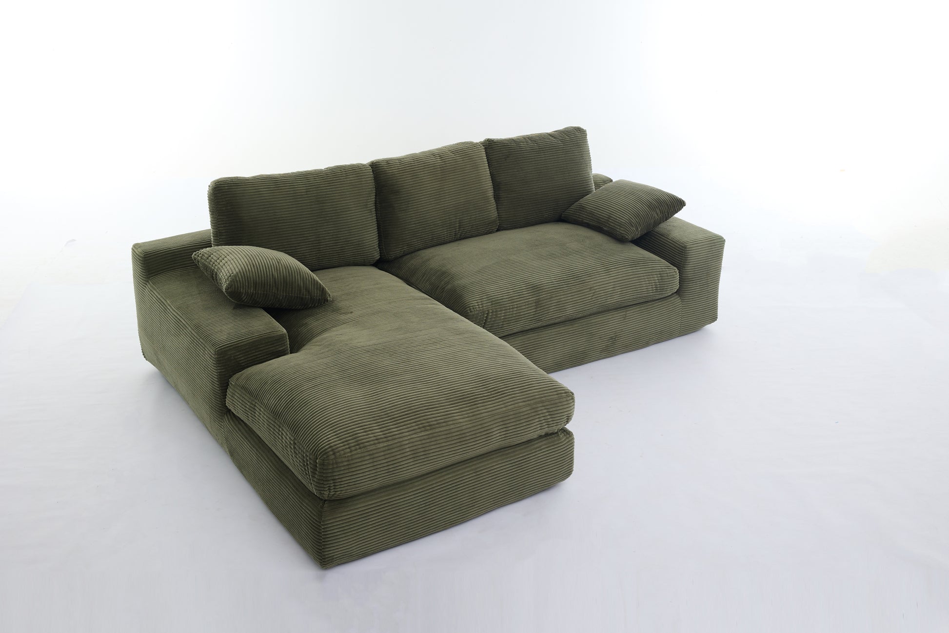 99*69" Modular Sectional Living Room Sofa Set, Modern Minimalist Style Couch, Upholstered Sleeper Sofa For Living Room, Bedroom, 2 Pc Free Combination, Installation Free Sofa, L Shape, Army Green Army Green Primary Living Space Soft Minimalist,Modern