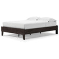 Asher Full Sized Platform Bed, Sleek Modern Silhouette, Charcoal Wood Frame Full Charcoal Mdf