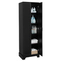 Storage Cabinet With Two Doors For Bathroom, Office, Adjustable Shelf, Mdf Board, Black Black Mdf