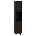 Sheffield 2 Door Pantry Cabinet, With Two 2 Cabinet Spaces And Two Open Shelves Black Kitchen Contemporary Pine Particle Board Cabinets Included Engineered Wood