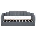 Upholstered Daybed With Underneath Storage,Twin Size, Gray Twin Gray Upholstered