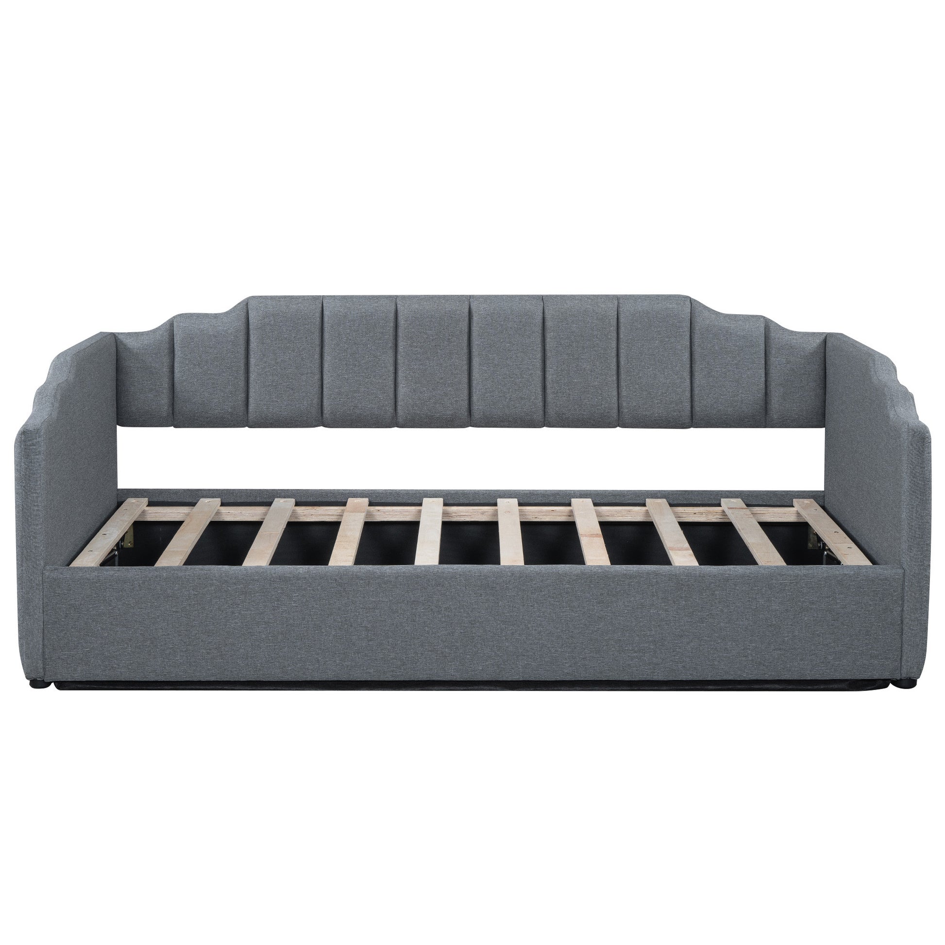 Upholstered Daybed With Underneath Storage,Twin Size, Gray Twin Gray Upholstered