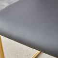 Table And Chair Set, Modern And Minimalist Dining Table, Imitation Marble Patterned Tabletop, Mdf Legs With U Shaped Brackets. Paired With Comfortable Chairs, Suitable For Dining And Living Rooms. Black Gold Mdf Glass