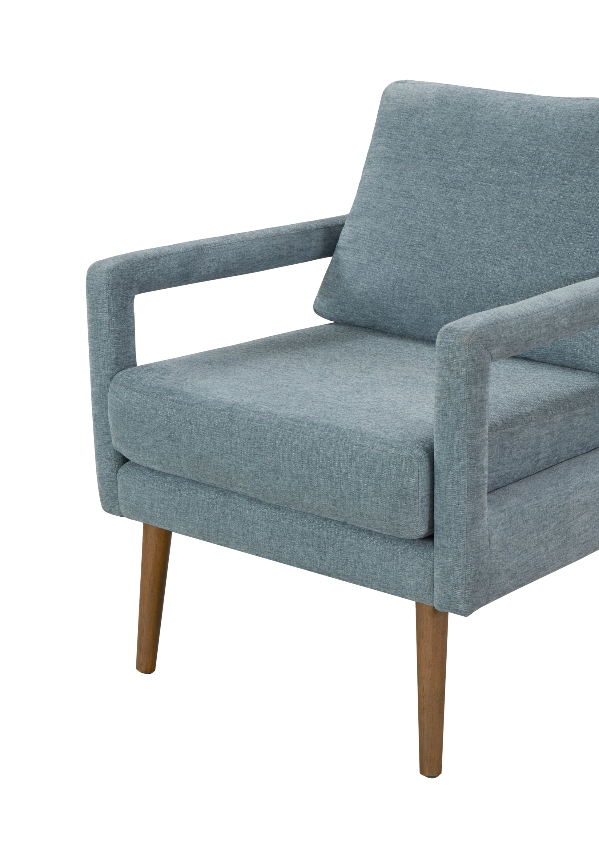 Mid Century Armchair2Pcs, Accent Chair With Wood Legs & Soft Cushion For Living Room, Bedroom, Home Office, Study, Dim Grey Grey Foam Wood Fabric