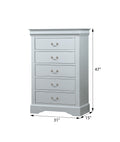 Platinum 5 Drawer Chest With Metal Handles Silver Bedroom Particle Board Mdf