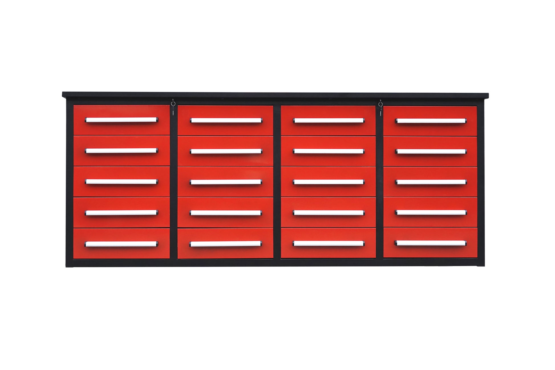 7' Garage Storage Cabinets With Workbench 20 Drawers Red Steel