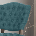 Kd Tufted Chair Wthr Set Of 2 Teal Fabric