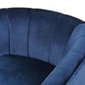 Swivel Arm Chair Blue Velvet