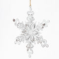 Set Of 6 Iron Snowflake Hanger, Decorative Hanging Ball Christmas Tree Ornaments For Holiday Party Decorations White Iron