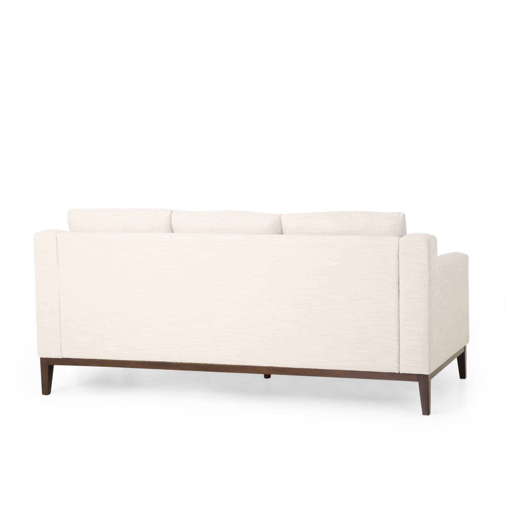 Mirod Comfy 3 Seat Sofa With Wooden Legs, Modern For Living Room And Study Beige Fabric 3 Seat