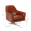Paulina Caramel Leather Gel Swivel Armchair Caramel Foam Faux Leather