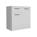 Orleans Dresser With 2 Door And Single Drawer, White White Solid Wood Mdf Engineered Wood