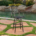 Waterbury Cast Barstool Copper Mildew Resistant Cushion Garden & Outdoor Antique,Casual,Classic Metal