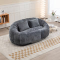 Coolmore Bean Bag Sofa Lazy Sofa Durable Comfort Lounger High Back Bean Bag Chair Couch For Adults And Kids, Indoor & Outdoor, Accent Floor Soft Lounge Chair Gray Chenille Gray Foam Chenille 2 Seat