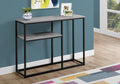 Accent Table, Console, Entryway, Narrow, Sofa, Living Room, Bedroom, Grey Laminate, Black Metal, Contemporary, Modern Grey Mdf