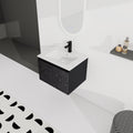 24'' Floating Wall Mounted Bathroom Vanity With Ceramics Sink & Soft Close Cabinet Door, Kd Package Black 2 Soft Close Doors Bathroom Wall Mounted Modern Plywood