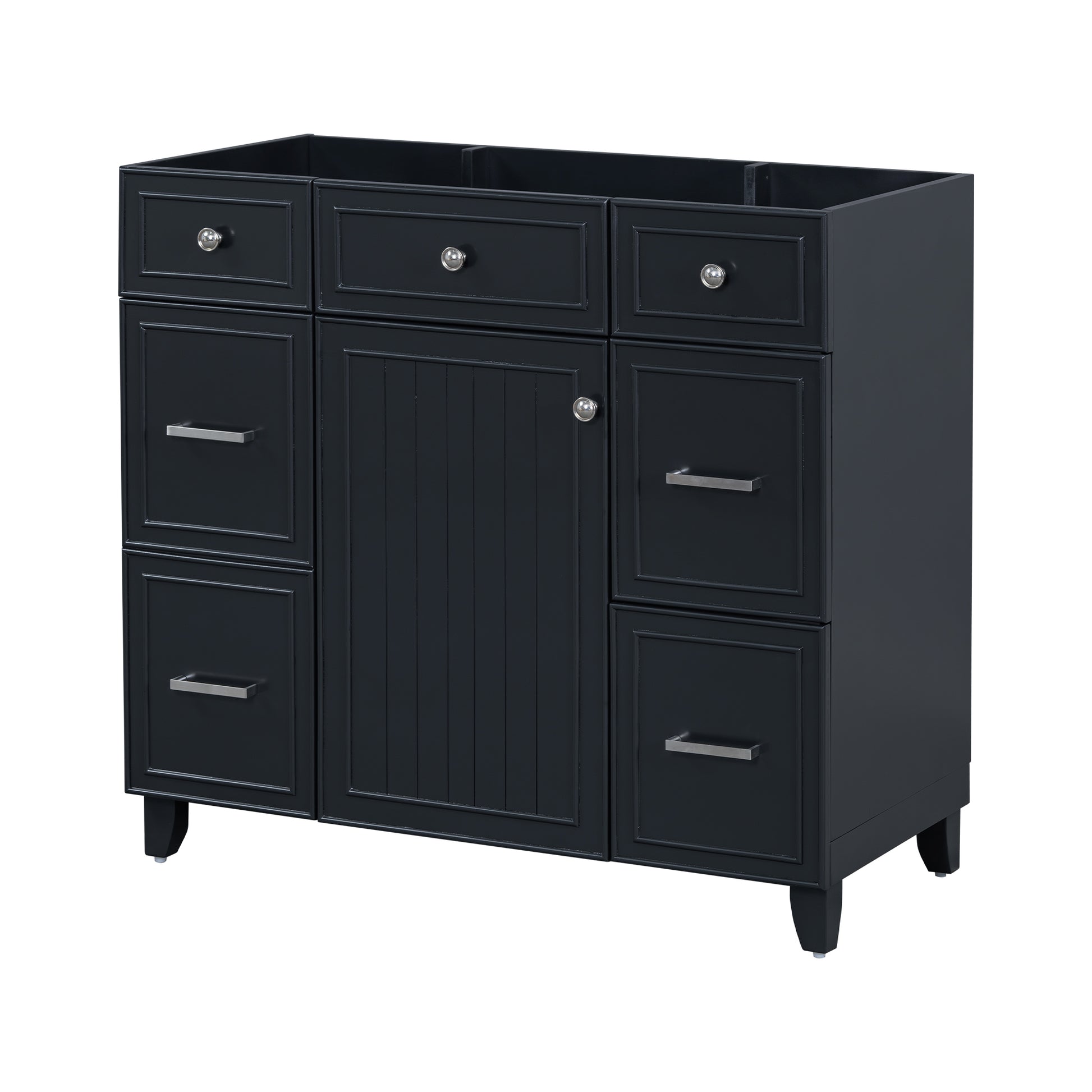 Cabinet Only 36" Bathroom Vanity Black Sink Not Included Black Bathroom Solid Wood Mdf