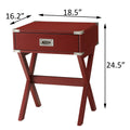 Red 1 Drawer End Table Red Primary Living Space Contemporary Drawers Rectangular Wood