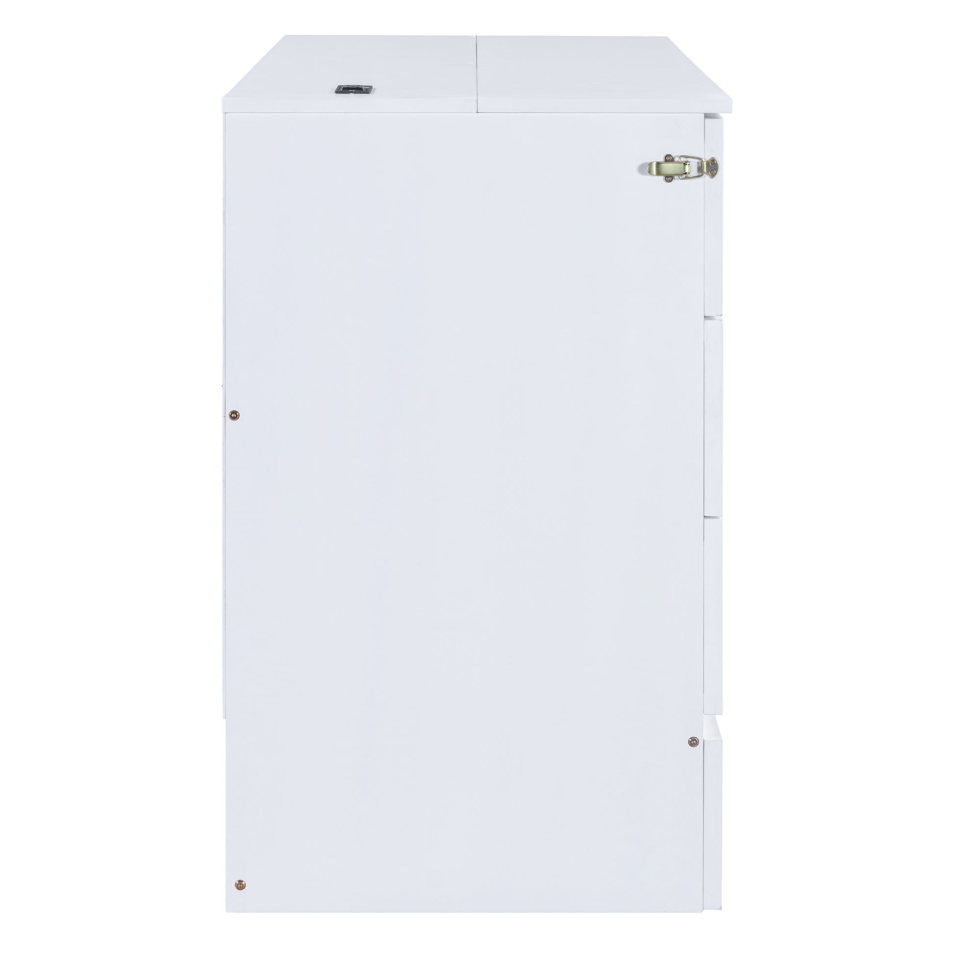 Queen Murphy Bed With Large Drawers,White Queen White Plywood