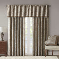 Jacquard Curtain Panel Pair 2 Pcs Window Panels Brown Multi Polyester