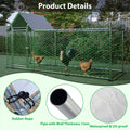 10X3Ft Metal Chicken Coop Run Backyard Hen House Poultry Habitat Cage W Cover Silver Metal