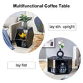 Hexagonal Mdf Coffee Table, Characteristic Pattern Stickers, Multi Hole Design To Give More Storage Space, Simple And Convenient Design Makes It Suitable For All Kinds Of Style Scenes. Black Mdf