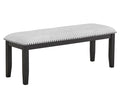 1Pc Transitional Upholstered Dining Bench Light Gray Upholstery Black Finish Legs Tufted Seat Dining Room Bedroom Living Room Furniture Gray Rectangular Grey Contemporary,Traditional,Transitional Wood