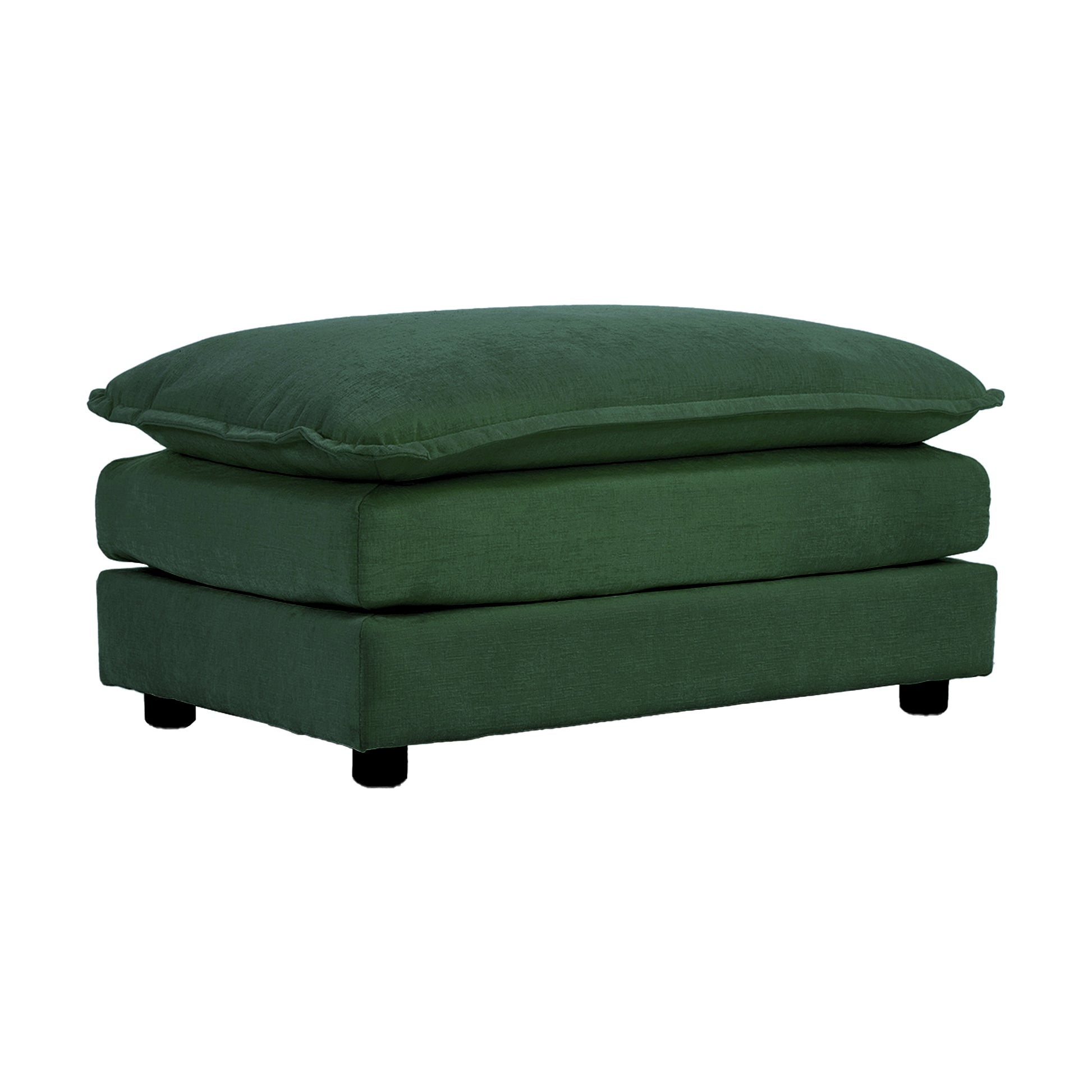 Chenille Fabric Ottomans Footrest To Combine With 2 Seater Sofa, 3 Seater Sofa And 4 Seater Sofa, Green Chenille Green Chenille 1 Seat