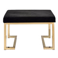 Black And Champagne Ottoman With C Metal Base Black Gold Wood Primary Living Space Solid Black Modern Armless Fabric Metal