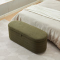 S03 Basics Upholstered Storage Ottoman And Entryway Bench Green Green Boucle