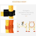 Pawhut 4 Piece Dog Agility Training Equipment Doggie Obstacle Course With Tunnel, Hurdle Bar, Hoop, Weave Poles, And Easy Carry Case Yellow Abs