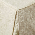 3 Piece Split Corner Pleated Quilted Bedspread Cream King Cream Polyester