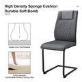 1 Table And 8 Chairs Set.A Rectangular Dining Table With A 0.39 Inch Imitation Marble Tabletop And Black Metal Legs.Paired With 8 Chairs With Pu Leather Seat Cushion And Black Metal Legs.F 1538,C 001 Black Glass Metal