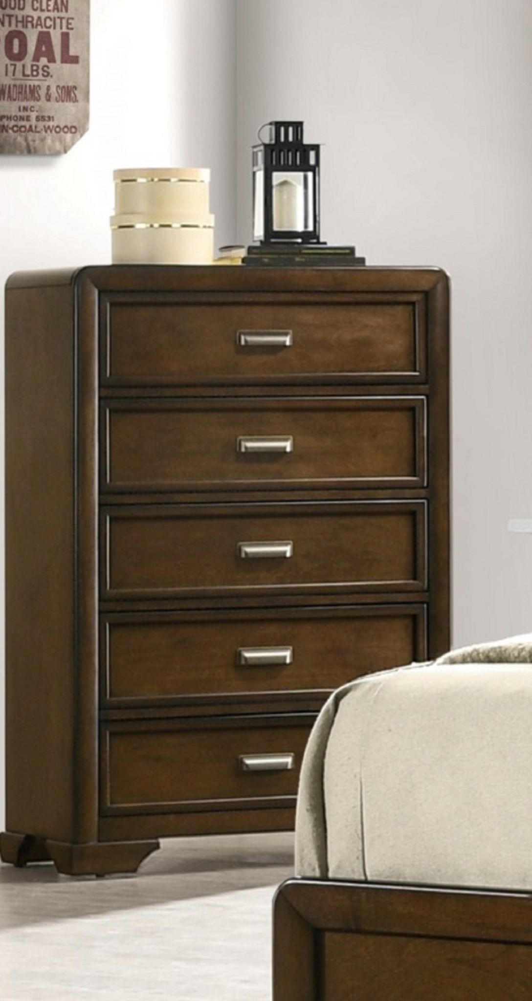 Contemporary Style 1Pc 5 Drawer Chest Dark Brown Finish Wooden Home Be Contemporary Style 1Pc 5 Drawer Chest Dark Brown Finish Wooden Home Be