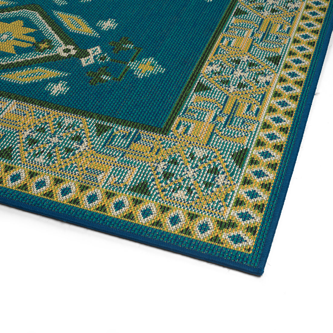 Traditional, Transitional, Oriental, Medallion, Border, Cut Pile 1'9" X 3' Rectangle Throw Rug Blue Polypropylene