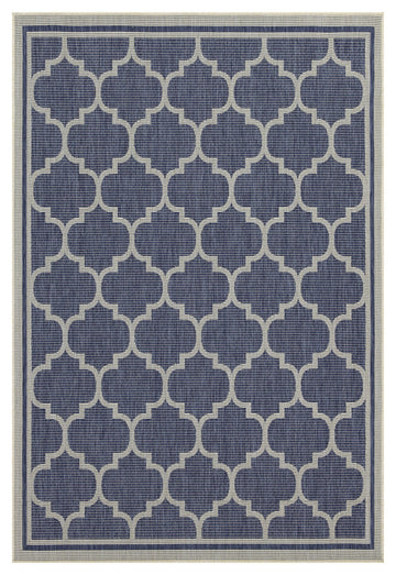 Sunshine Gc Har2004 Blue 5 Ft. 3 In. X 7 Ft. 3 In. Indoor Outdoor Area Rug Blue Polyester Polypropylene