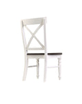 Mountina Brown And White Dining Chairs, Set Of 2 Brown White Solid Wood