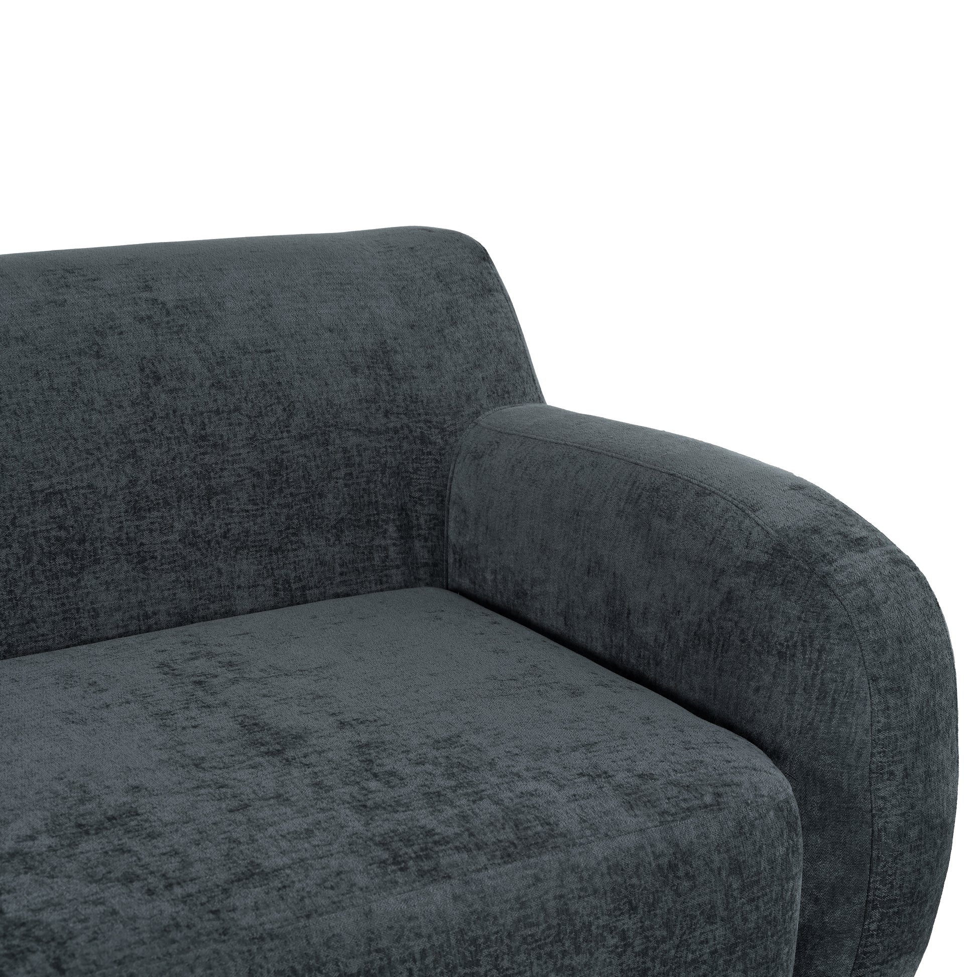 81.5'' Minimalist Curved Upholstered Sofa, 3 Seat Modular Casual Sofa For Living Room, Bedroom, And Apartments Gray Polyester 3 Seat