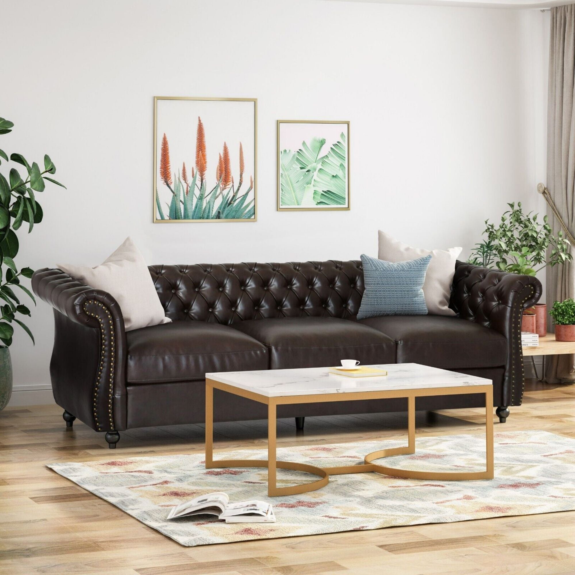 Contemporary Dark Brown 3 Seater Sofa, Combining Modern Chic With Timeless Elegance, A Stylish And Inviting Addition To Your Living Space, Perfect For Relaxing, Unwinding, And Enhancing Home'S Warmth Brown Velvet Wood Primary Living Space Medium Soft