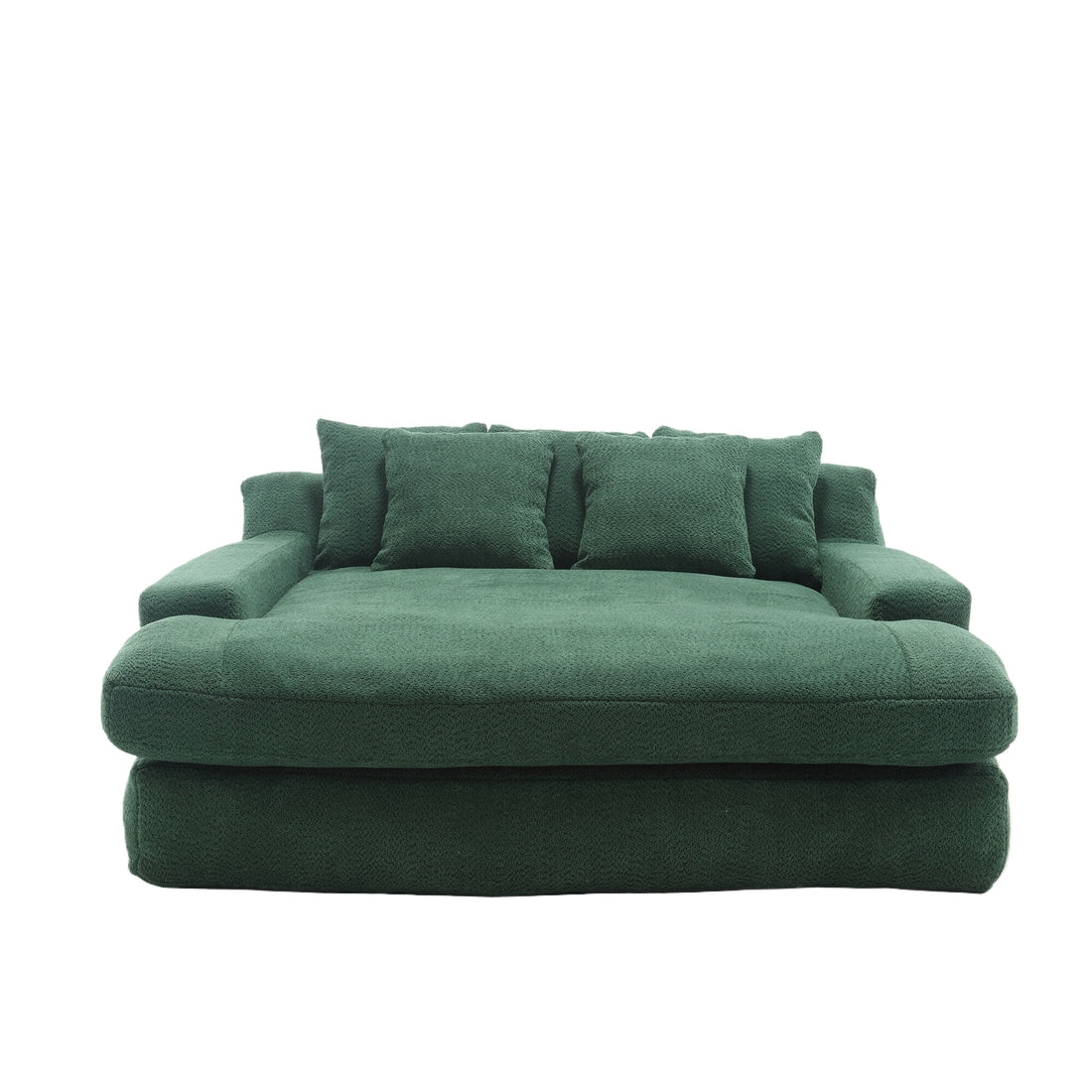 Coolmore Chenille 2 Seater Lazy Sofa With 5 Back Pillows,Comfy Sofa Deep Seat Couch For Living Room,Club Emerald Emerald Chenille 2 Seat