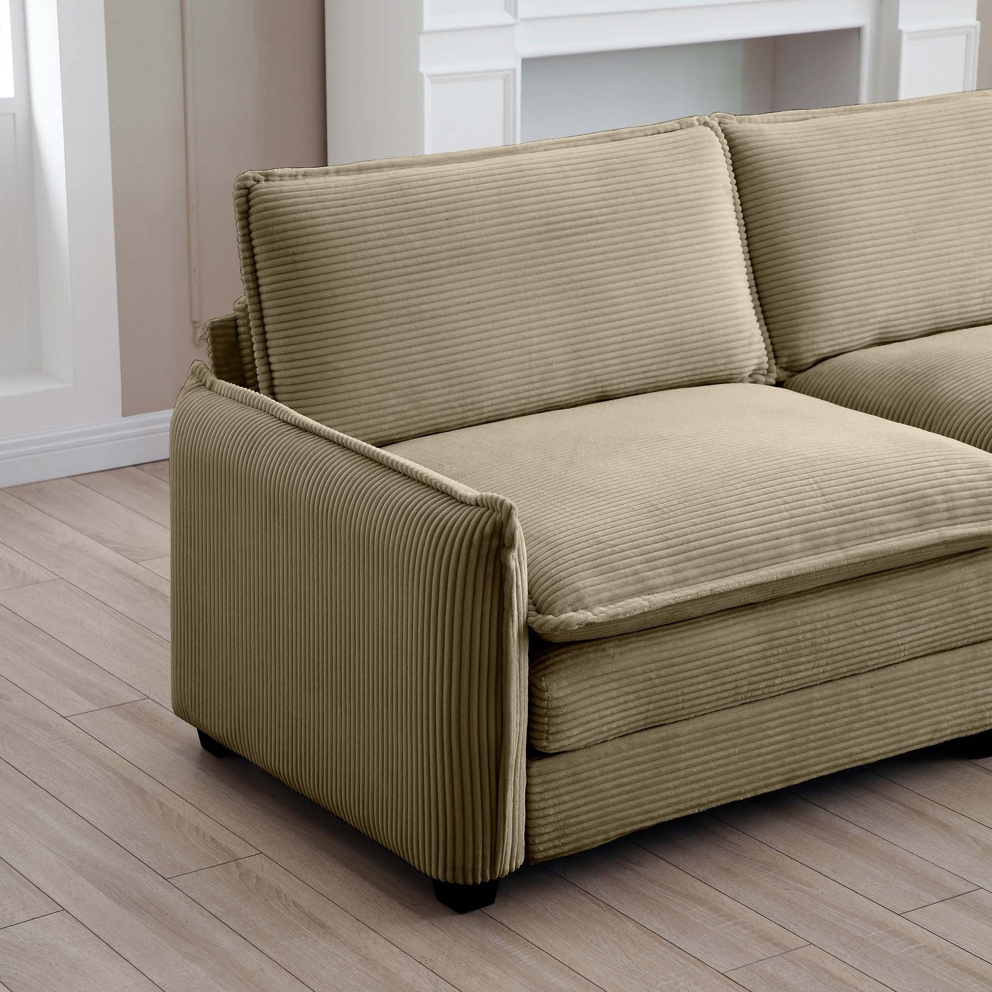 Comfortable Single Deep Seat Sofa With One Pillow, Suitable For Living Room And Bedroom, Club Multiple Occasions,Came Corduroy Camel Corduroy 1 Seat