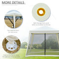 Outsunny 10'X10' Outdoor Canopy Tent, Slant Leg Sun Shelter With Mesh Sidewalls, Patio Tents For Parties, Cream White Cream White Steel