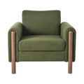 Oversized Accent Chair, Upholstered Living Room Chairs Single Sofa Chair With Walnut Legs, Curved Handrail, Green Green Teddy