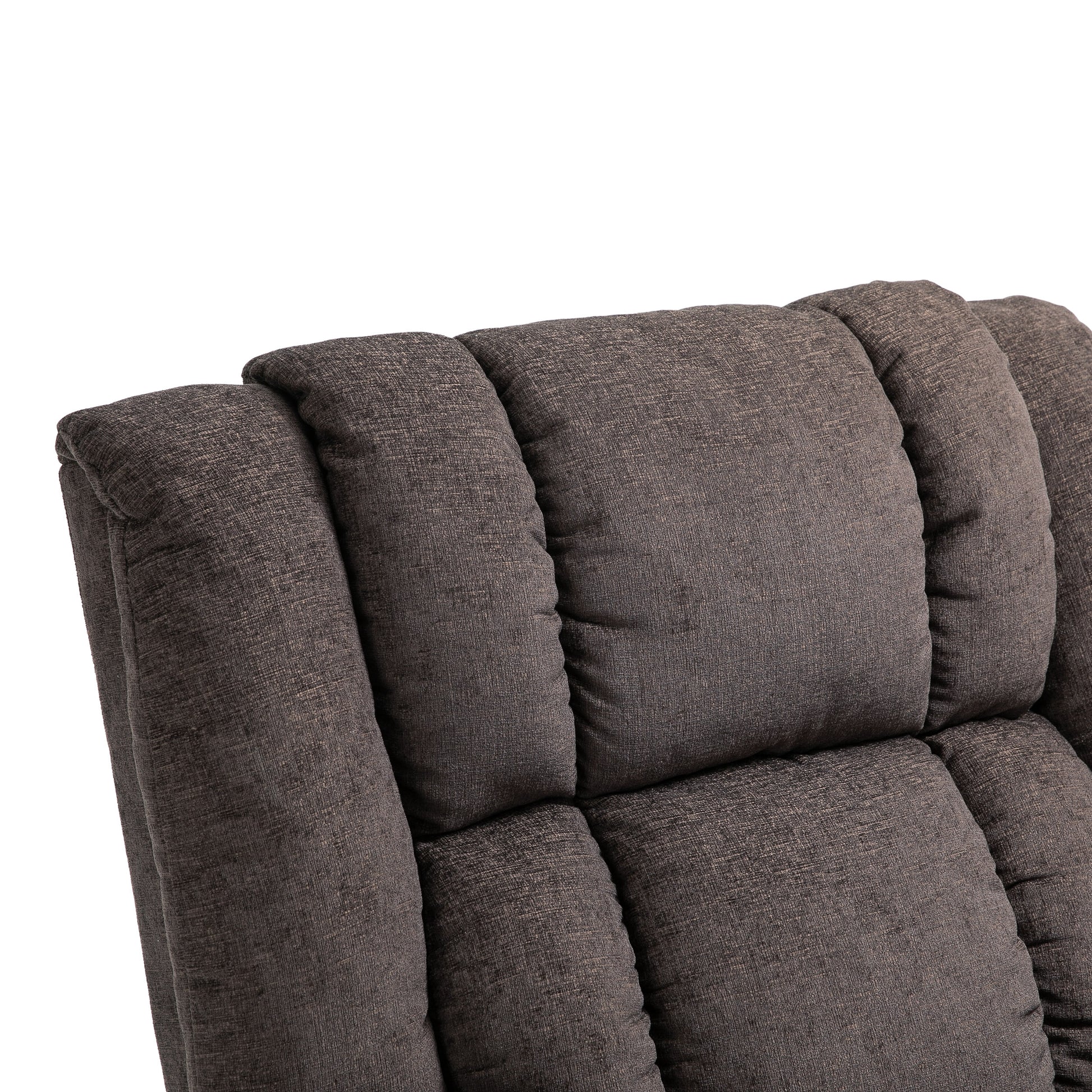 Massage Recliner Brown Fabric
