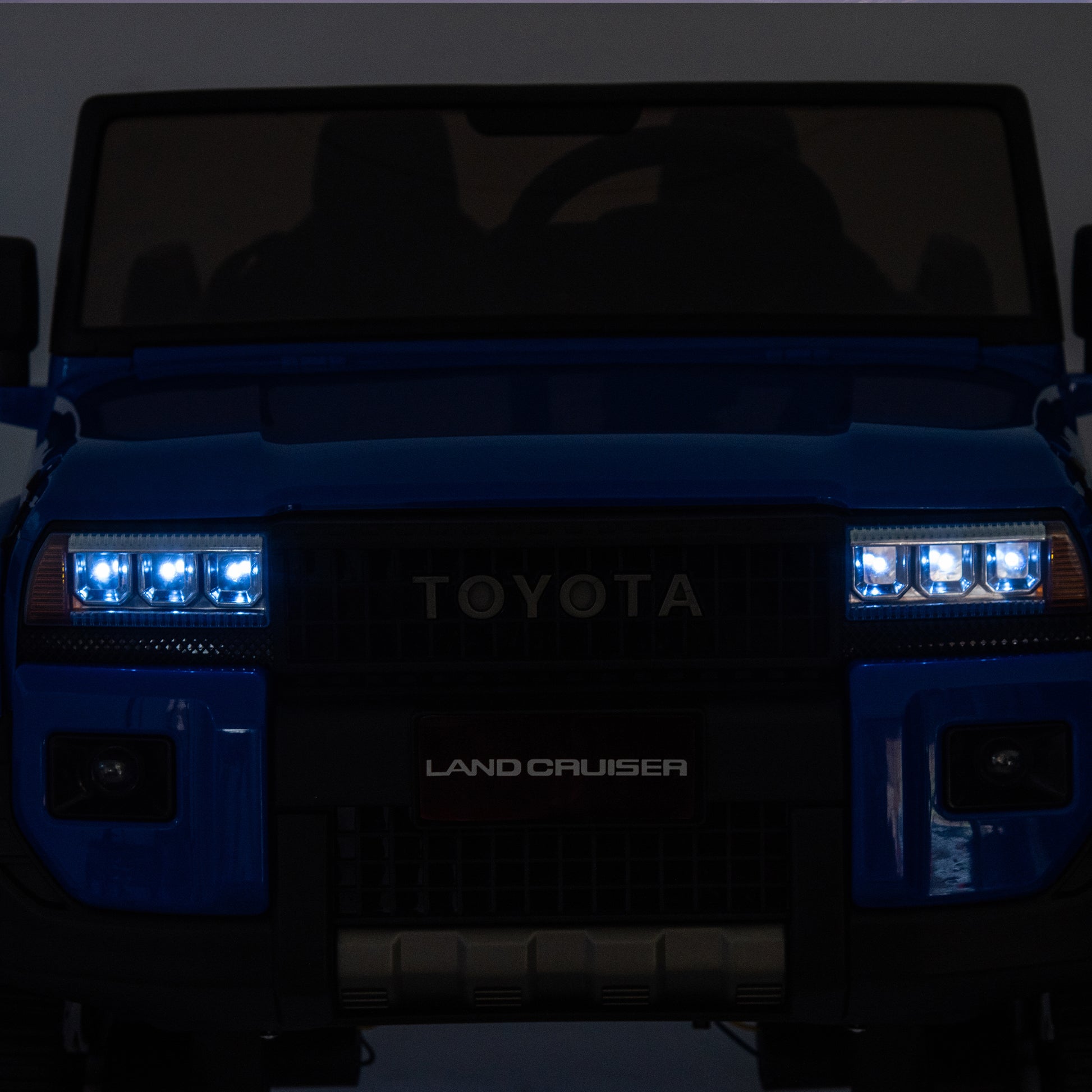 24V Two Seater Kids Ride On Car W Parents Remote Control, Licensed Toyota Lc250,2Wd,110W Motors,With Shovel,Three Point Seat Belt,Slow Start,Speed Adjustment,Bluetooth,Music For Kids Aged 3 . Blue 100 149 Lbs Polypropylene