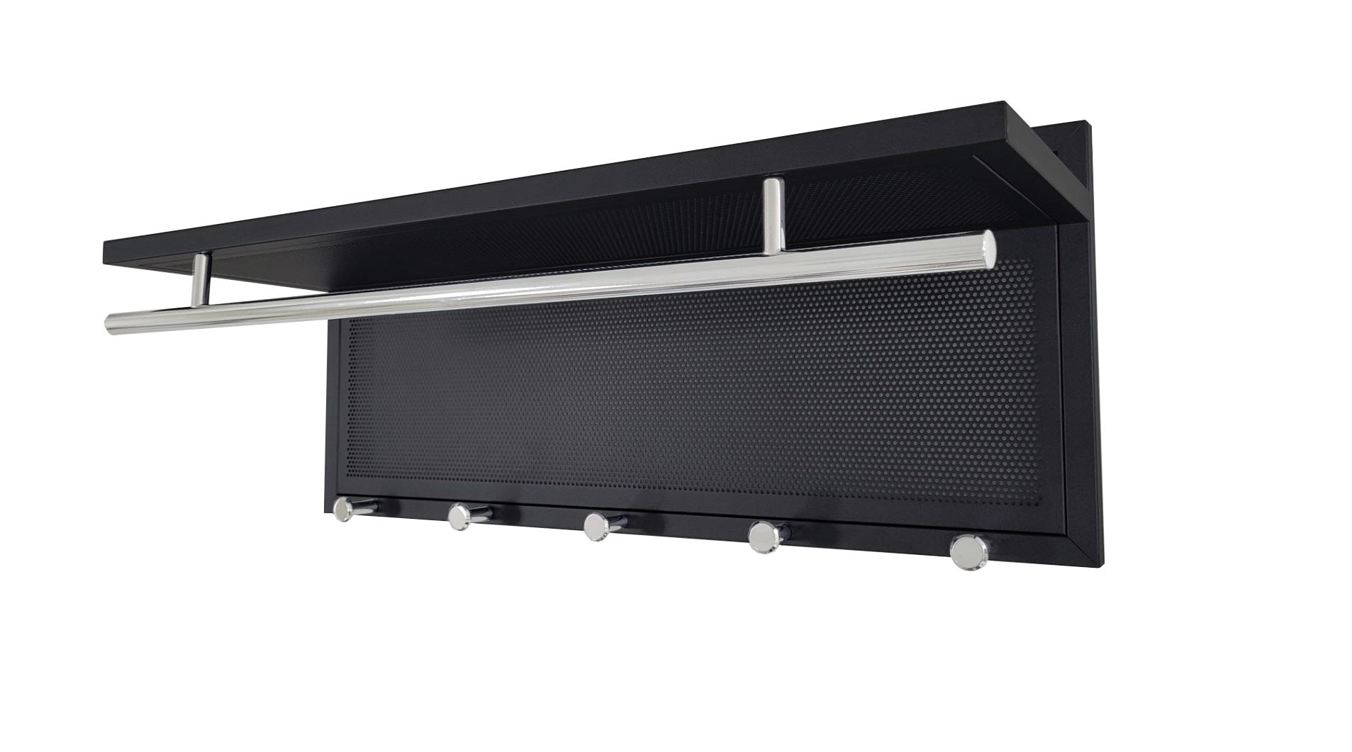 Esyspot Metal Powder Coating Hook Wall Mounted With Shelf Black Bedroom Contemporary Metal Chrome,Metal