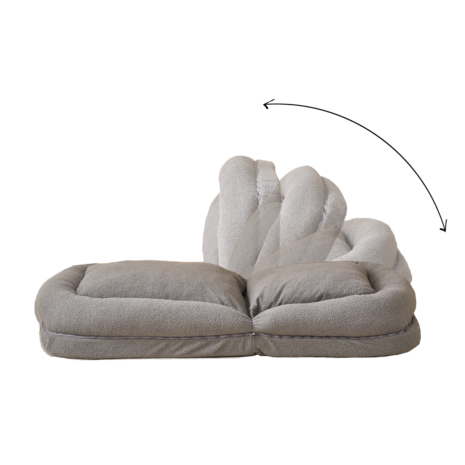 Triple Fold Down Sofa Bed,Gy Grey Metal Cotton Metal